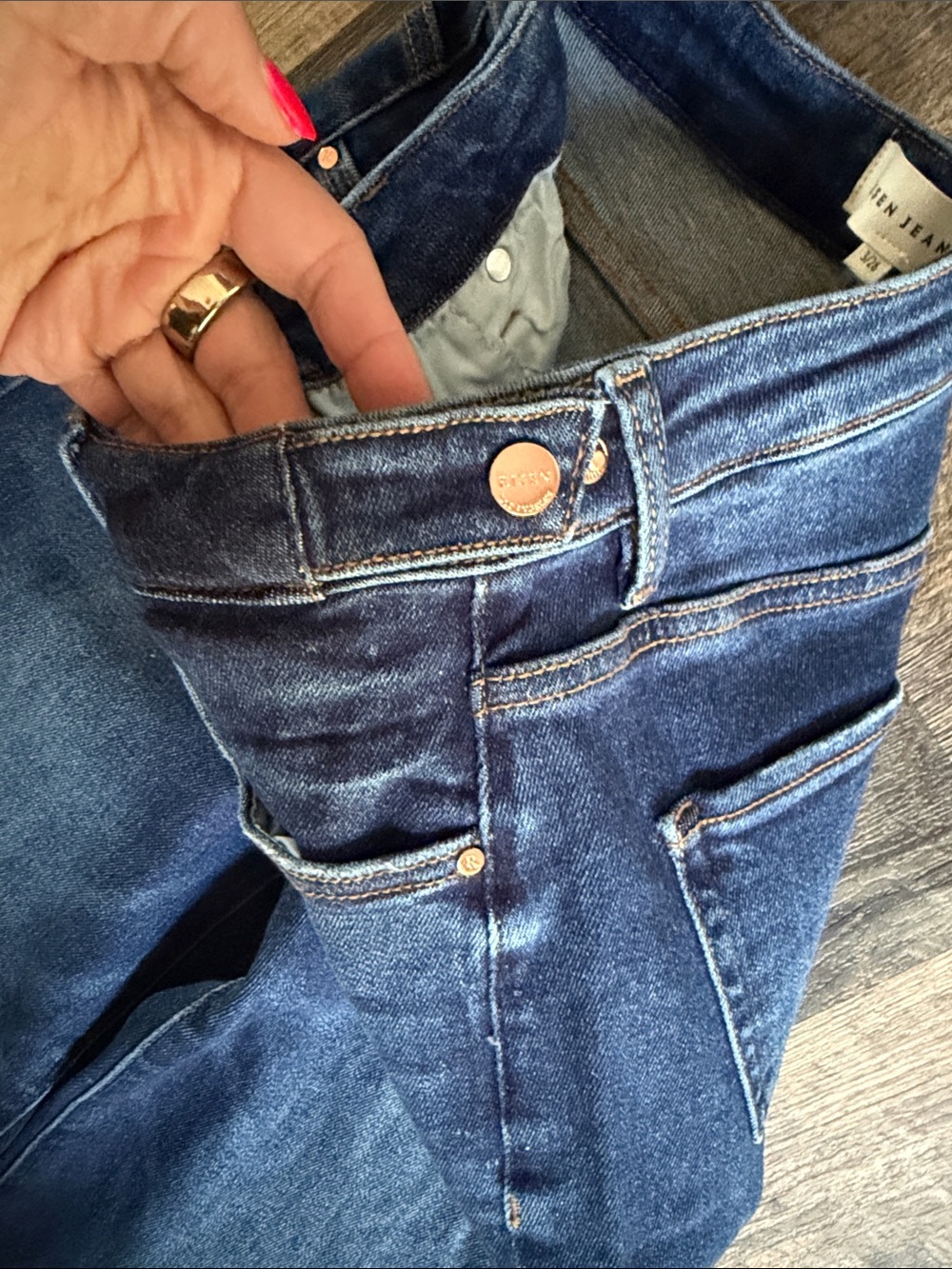 Risen Wide Leg Dark Blue Jeans - Picture 3 of 6